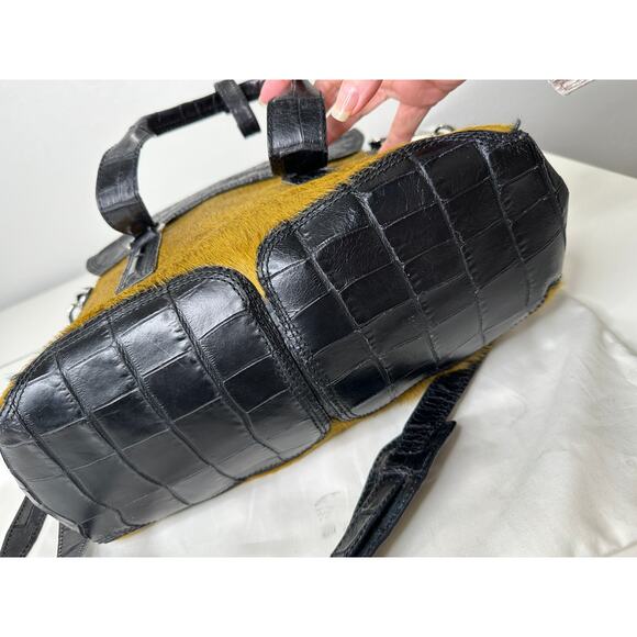 Philip Lim Pashli Crocodile Embossed Leather and Calf Hair Satchel Bag - Picture 10 of 16